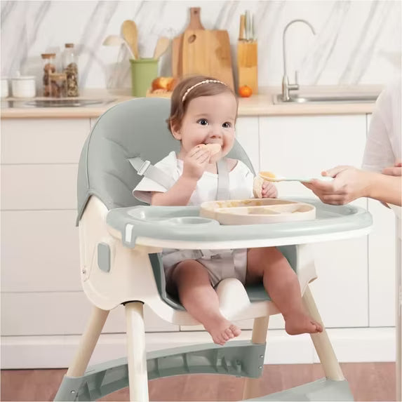 TUMAJUP 6- in -1 Baby High Chair with 5 -Point Safety Harness-Green