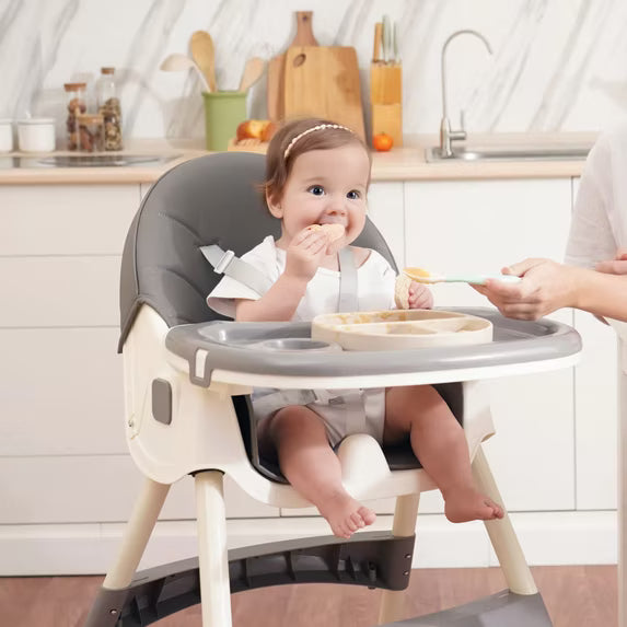 TUMAJUP 6- in -1 Baby High Chair with 5 -Point Safety Harness-Gray