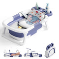Tumajup Foldable Baby ‎Bathtub Elephant PP+TPE with Soft Cushion&Thermometer for 0-36 Months Toddler Gray